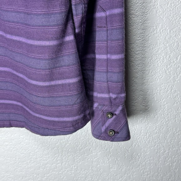 Outdoor Research Women's Pilchuck L/S Flannel Striped Western Shirt Purple Small - Picture 6 of 13